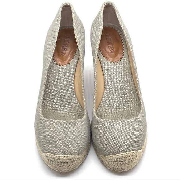 J. Crew Neutral Jute Wedges Gray and Tan Size 8 - Picture 3 of 10